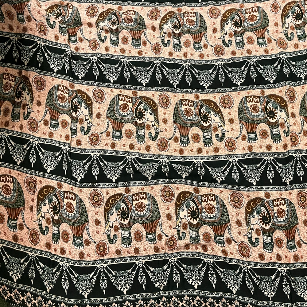 Green Elephant Wrap Skirt
